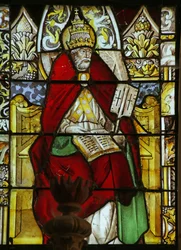 Raam met Sint Petrus als Paus